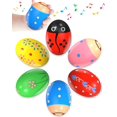 thumbnail image 1 of Paquete de 6 huevos de Pascua precargados con agitador musical de percusión de madera NQ, 1 of 5