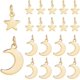 thumbnail image 1 of Colgante de estrella y luna con forma de estrella de cinco puntas, chapado en oro de 18 quilates, con anillas para la creación de collares, pulseras y manualidades., 1 of 5