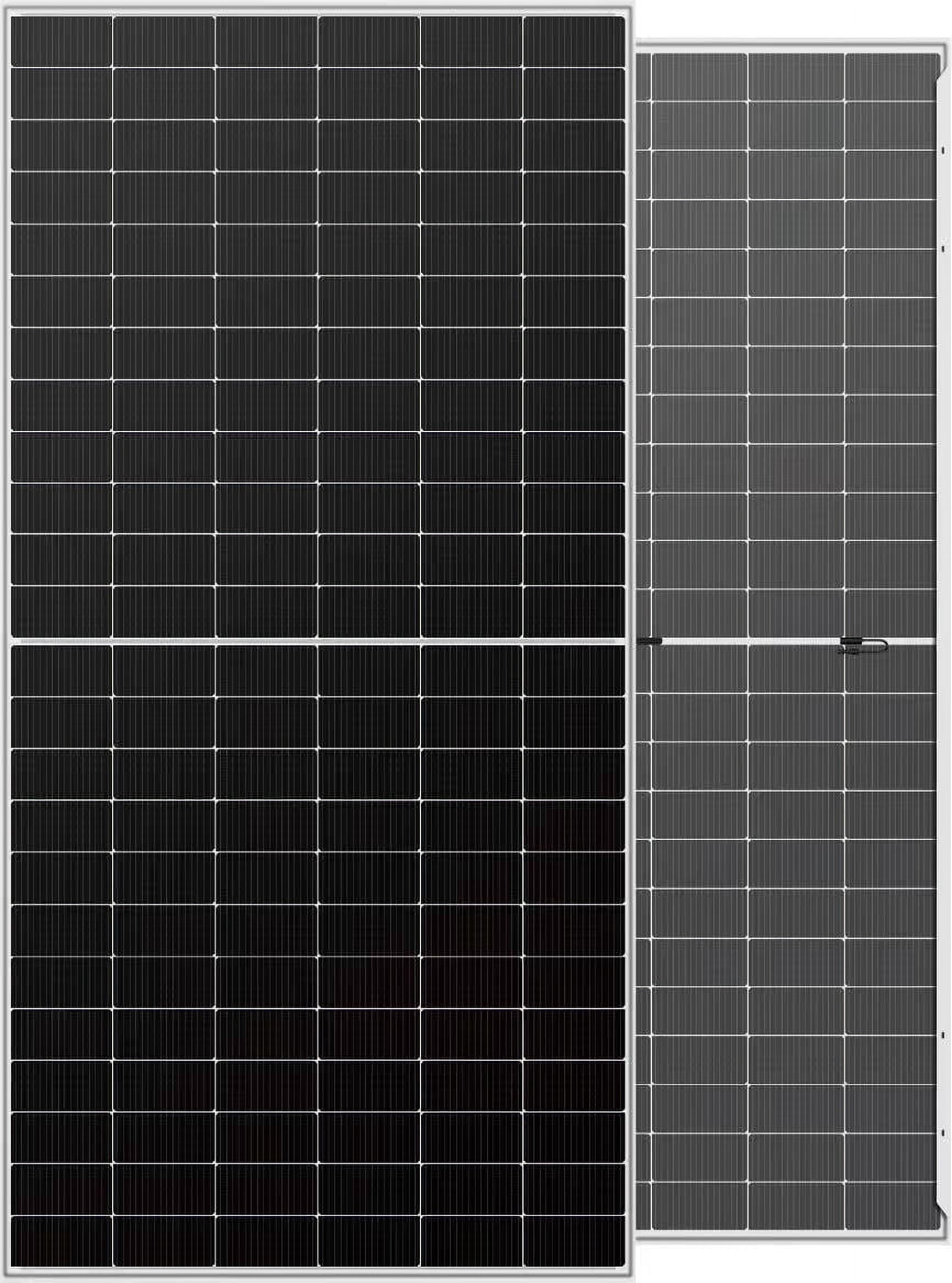 Hishen 590W Bifacial Dual Glass Half-cut Mono Topcon Solar Panel for Rooftop & Off-Grid Use