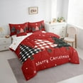 thumbnail image 4 of Feelyou Plaid Christmas Tree Bedding Comforter Set 7 Pieces, Happy Festival Full Bedding Set, Cartoon Xmas Theme Reversible Fitted Sheet Flat Sheet, Breathable Home Decor, 4 of 8