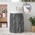 thumbnail image 4 of Dark Grey Botanical Cabinet Curtains 35"W x 35"L, Vintage Floral Plants Branch Sink Skirt for Bathroom Vanity Kitchen Self Adhesive, Dust-Proof Privacy Curtain for Shelves Closet Laundry Room Pantry, 4 of 9