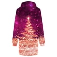 thumbnail image 4 of IROINNID Discount Christmas Dress for Women Long Sleeve Dress Thigh-Length Hooded Sheath Dress Xmas Printed Loose Fit Dress with Pocket,Hot Pink, 4 of 4