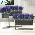 thumbnail image 3 of Sinhoon 8 Bundles Artificial Flowers Plastic Fake Outdoor Plants Faux Uv Resistant Decor (Purple), 3 of 8