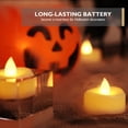 thumbnail image 3 of Merrynights Flameless Candles, 12 Pack Tea Lights with Timer, LED Tea Lights Candles Battery Operated Fake Candles for Halloween Diwali Christmas, 6 H On and 18 H Off, D 1-1/2” x H 1-1/4”, Warm White, 3 of 5