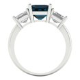 thumbnail image 4 of 4.0ct square emerald cut natural london blue topaz 18k white gold 3 stone Bridal Wedding Engagement Promise Anniversary Ring for Women size 11, 4 of 7