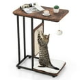 thumbnail image 1 of Gymax Cat Tree & C- Shaped Cat Side Table w/ Scratching Board Hanging Toy Rustic Brown, 1 of 10