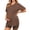 Brown, variant on Maternity Sets 2 Piece Outfits Drop Shoulder Short Sleeve Split Side Shirts and Biker Shorts Summer Pregnancy Clothes