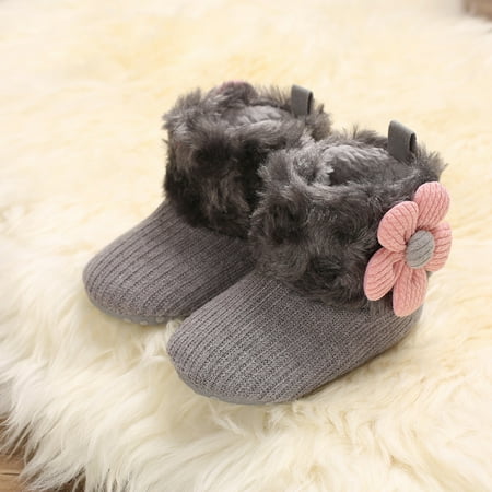 

Infant Baby Girls Booties Soft-soled Anti-slip High Top Shoes Winter New Christmas