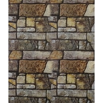 Dundee Deco Peel and Stick Self Adhesive Removable Wallpaper - Abstract Marble Brown, Yellow, Grey Slate , 18 ft x 18 in