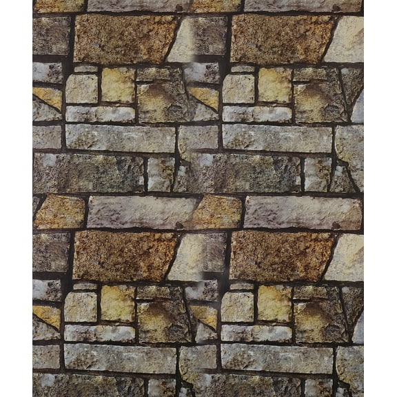 Dundee Deco Peel and Stick Self Adhesive Removable Wallpaper - Abstract Marble Brown, Yellow, Grey Slate , 18 ft x 18 in