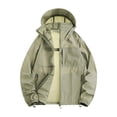 thumbnail image 2 of Zivyakyro Lightweight Wind Breaker Jackets Mens Performance Long Sleeve Rain Zip up Hooded Jacket Sun Protection Loose Green L, 2 of 9