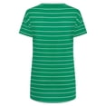 thumbnail image 3 of Pompotops Women's Blouse New Striped Pocket Round Neck Short Sleeve Tops, 3 of 8