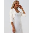 thumbnail image 3 of Chaqueta Corta para Mujer Allegra K Bolero Faux Fur Shrug Chaqueta Cárdigan blanco S, 3 of 5