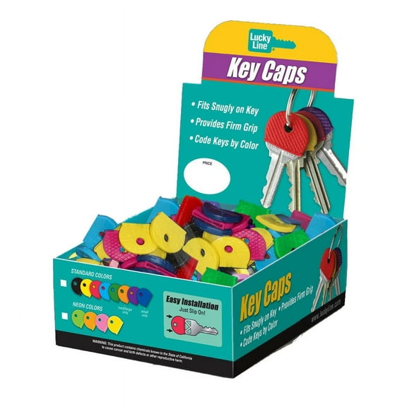 Lucky Line Vinyl Key Identifier Cap, Assorted Colors (200-Pack) 16500