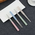 thumbnail image 5 of Ludlz Stainless Steel Chopsticks Polished Reusable Chopsticks, Dishwasher-safe, Non-Slip, Metal Square Chopsticks as Present Gift Fit Kitchen Dinner, 5 of 7
