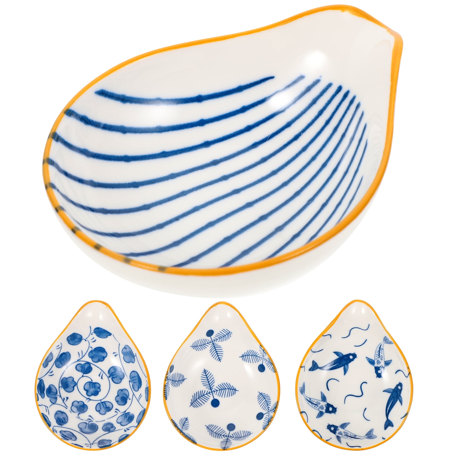 4Pcs Decorative Spoon Holder Ceramic Spoon Rest Multifunction Spoon