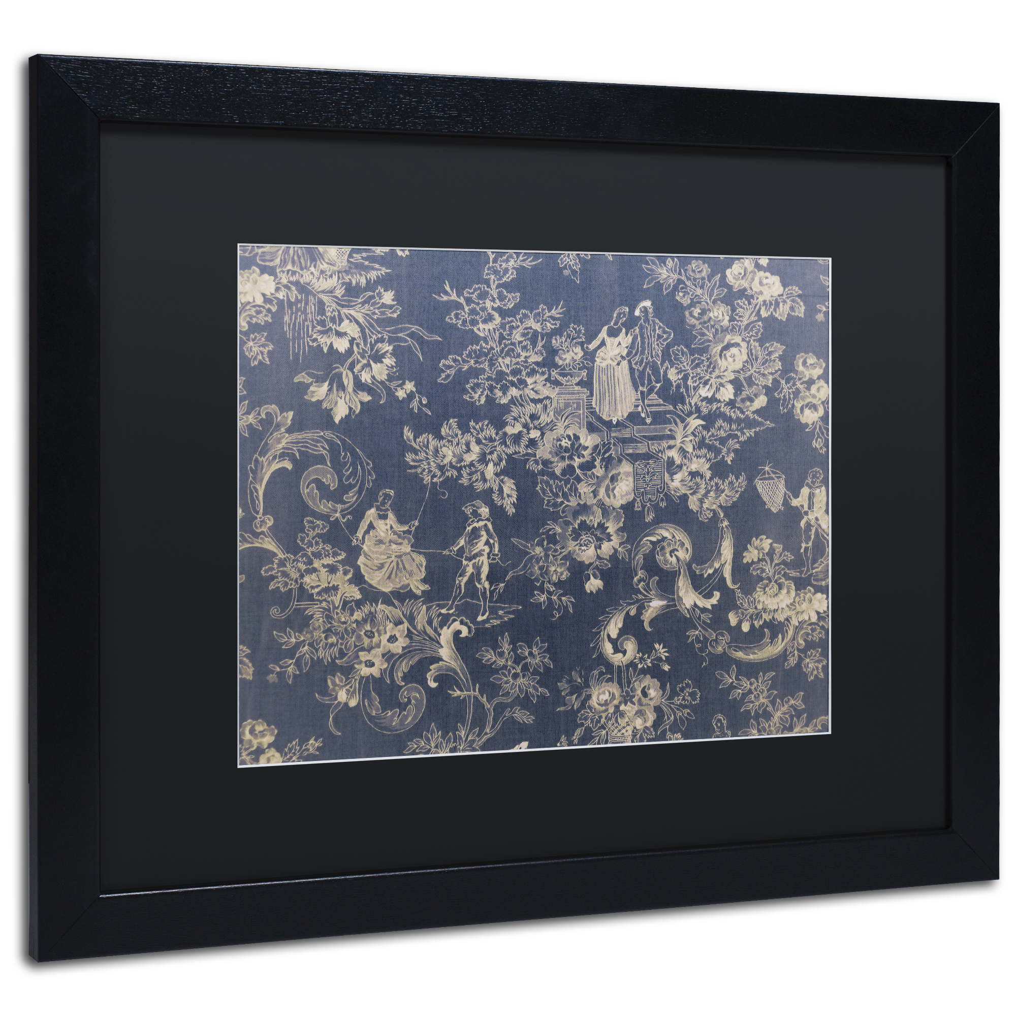 Trademark Fine Art 'Toile Fabrics II' Black Framed Art by Color Bakery