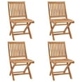 thumbnail image 3 of vidaXL Folding Patio Chairs with Cushions 4 pcs Solid Teak Wood, 3 of 12