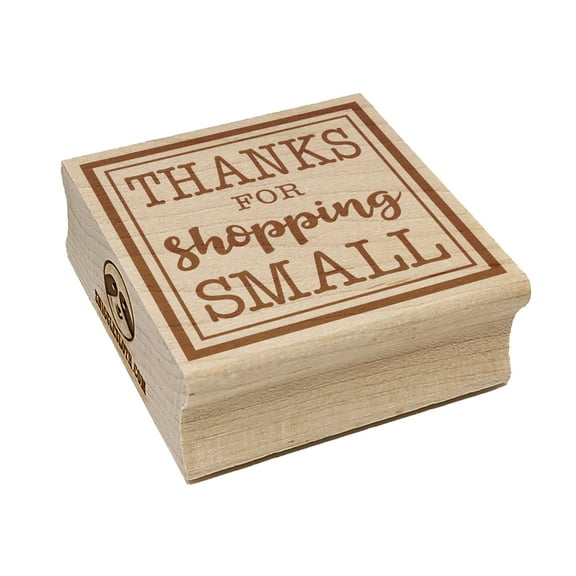 Thanks for Shopping Small Business Thank You Square Rubber Stamp Stamping Scrapbooking Crafting - Small 1.25in