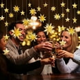 thumbnail image 4 of Xinwanna Golden Christmas Garland Star Streamer 3D Stars Metallic Paper Hanging Bunting Banner Festive Holiday Decoration (1 Set), 4 of 10