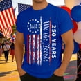 thumbnail image 2 of WAYUTE Mens 250th Anniversary USA Shirt National Flag Colors Patriotic Short Sleeve Crew Neck Tee Casual Holiday Independence Day T-Shirts, 2 of 4