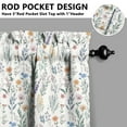 thumbnail image 5 of Vintage Wildflower Curtains 24 Inch - 3 Panel Rustic Farmhouse Kitchen Set with Blooming Botanicals, Boho Chic Rod Pocket Design for Country Cottage, 5 of 6