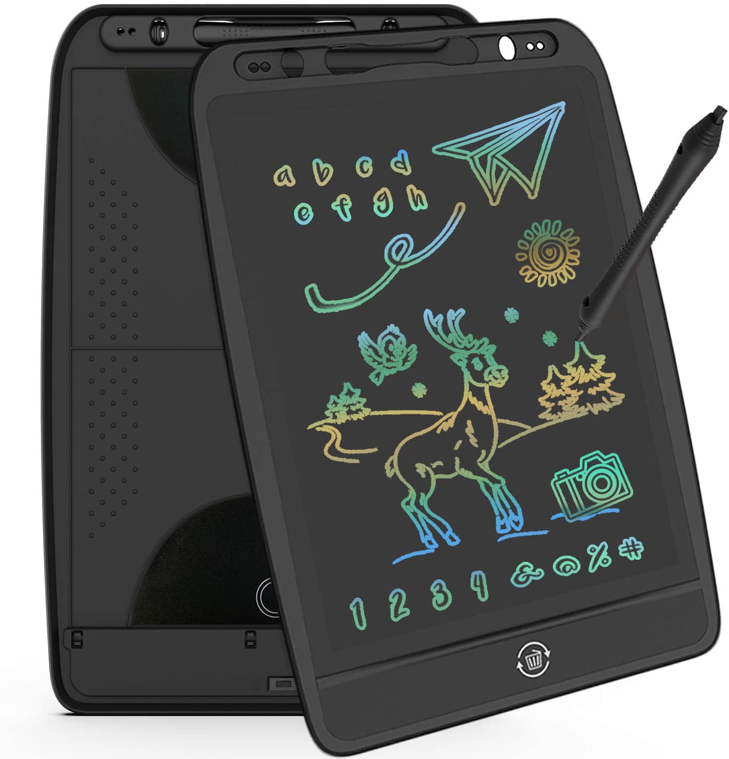 mom&myaboys 10 inch LCD Writing Tablet for Kids Erasable Doodle Drawing Board with Color Screen Black Digital Scribble and Play Toddlers Pads,Best Gifts Learning Toys Age 3+ and Adults Massage.