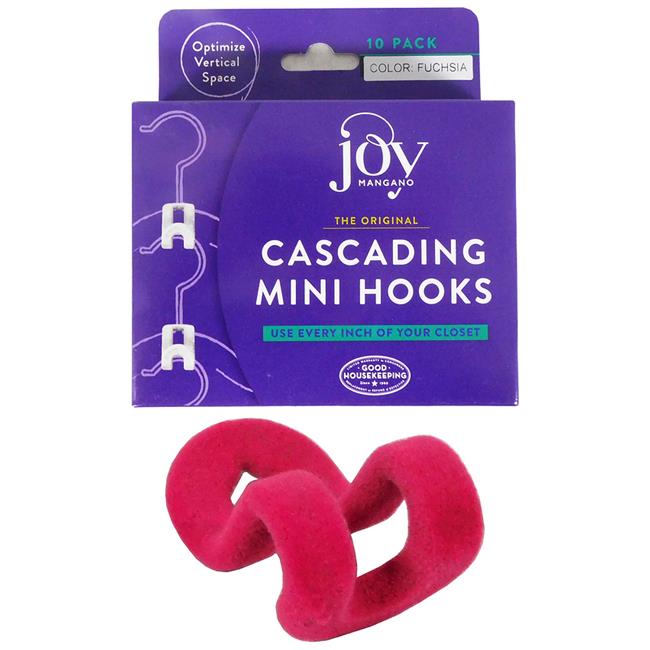 Joy Mangano HHMH10681 Cascading Mini Hanger Hook, Fuchsia Pack of 12