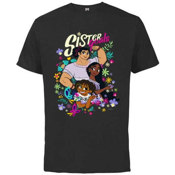 Disney Encanto Mirabel Isabela Luisa Sister Goals - Short Sleeve Cotton T-Shirt for Adults – Customized-Black