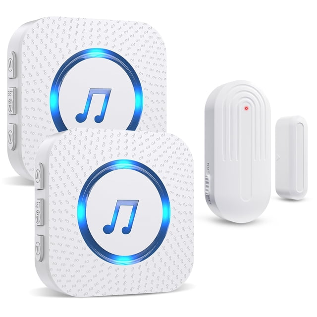 Timbre de puerta SanJie con sensor de contacto abierto, alarma, 500 m, 26 campanillas