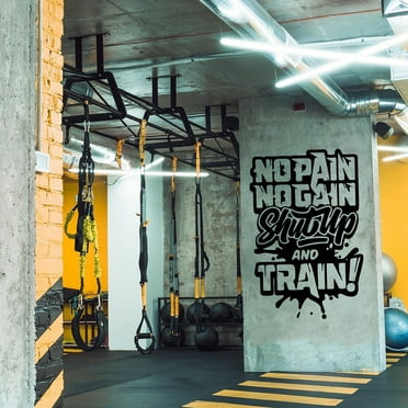 No Pain No Gain Gym Wall Sticker Decal Sport Fitness Crossfit Bodybuilding Train Inspirational Motivational Quote