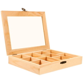 Wooden 20 Compartment Display Box Storage Box Rock Organizer Box Jewelry  Organizer Gemstone Coin Box Unpaint Wood Knick Knack Keepsake Box 