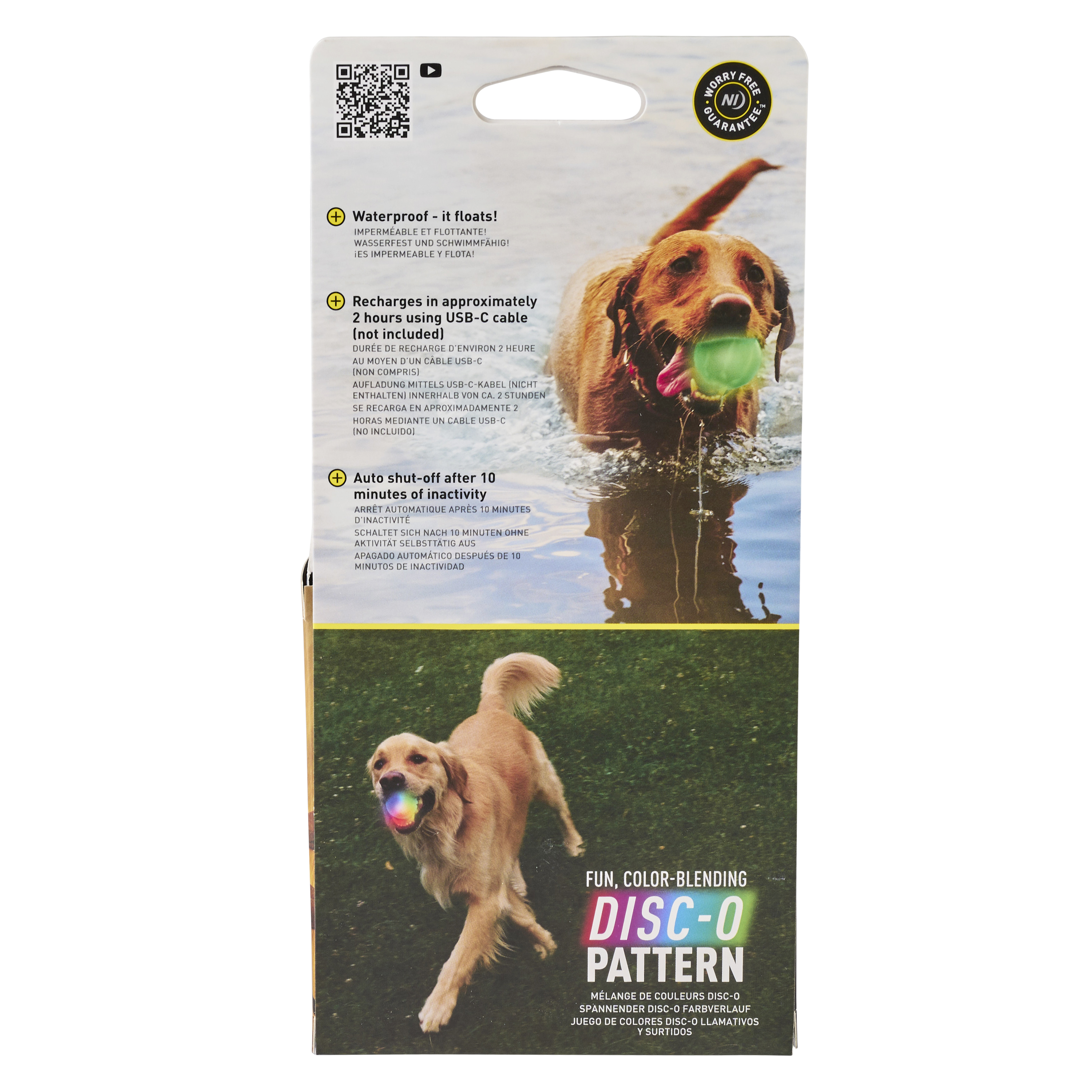 Nite Ize GlowStreak Rechargeable LED Ball - Rubber Dog Toy - Motion-Activated & Waterproof Design - 9 Hours of Runtime - Premium Dog Toys - Disc-O