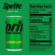 Sprite Zero Sugar Lemon-Lime Caffeine Free Soda Pop Mini Cans, 7.5 fl oz, 6 Pack