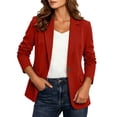 thumbnail image 6 of Women's Blazer Business Casual Lightweight Suit - Long Sleeve Slim Fit Work Office Jacket with Pockets Red L, 6 of 7