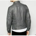 thumbnail image 2 of Noora New Lambskin Mens Gray Leather Shirt & Jacket, Motorcycle Slim Fit Biker Jacket, Dashing Style Jacket YK094, 2 of 7