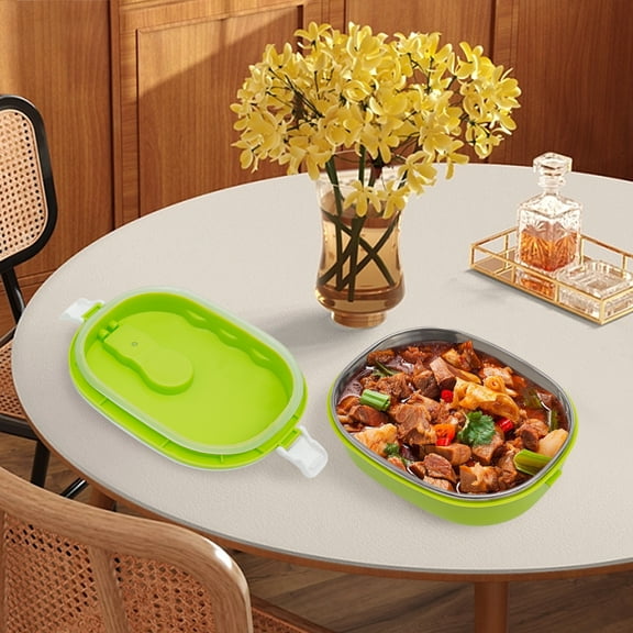 Modern Green Warmer Lunch Box, Portable Food Container, Stainless Steel Lunch Box With Four Anti-slip Feet