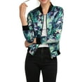 thumbnail image 3 of INSPIRE CHIC Blouson Bomber Court à Imprimés Floraux à Col Montant à Fermeture à Glissière pour Femme de la Saint-Patrick Vert m, 3 of 4