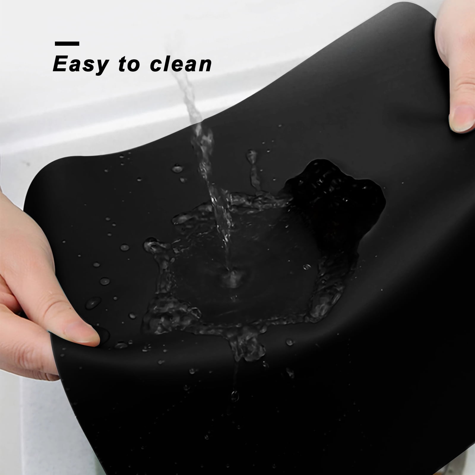 Panzexin 4-Pack Food-Grade Silicone Mats, Non-Slip, Heat-Resistant & Waterproof, 15.7" x 11.8" Table Placemats, Dough Mats- Black