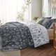 thumbnail image 4 of Juego de edredón Bedsure Twin gris oscuro con estampado floral, 4 of 7
