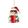 thumbnail image 2 of CoreLiving Cat Ornaments for Christmas Tree, Mini Cat Ornaments for Mini Tree, Acrylic Cat Ornament Cute Animal Decor with Santa Hat Holiday Gift for Children Girls Home Decor, 2 of 7