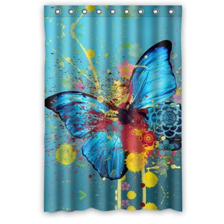 Hellodecor Butterfly Butterflies Art Shower Curtain Polyester