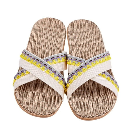 

Slippers For Fashion Ladies Women Breathable Bohemia Beach Slip On Shoes Flats Casual Sandals Womens Slipper Slides Leopard Summer Slippers for Women Indoor Washable Hard Bottom Slippers for Women