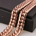 thumbnail image 5 of QQTDFG Fashion 13/16mm Men's Chain 316L Stainless Steel Curb Cuban Link Necklace 7"-40"-Rose Gold-16mm-26inch or 66cm, 5 of 6