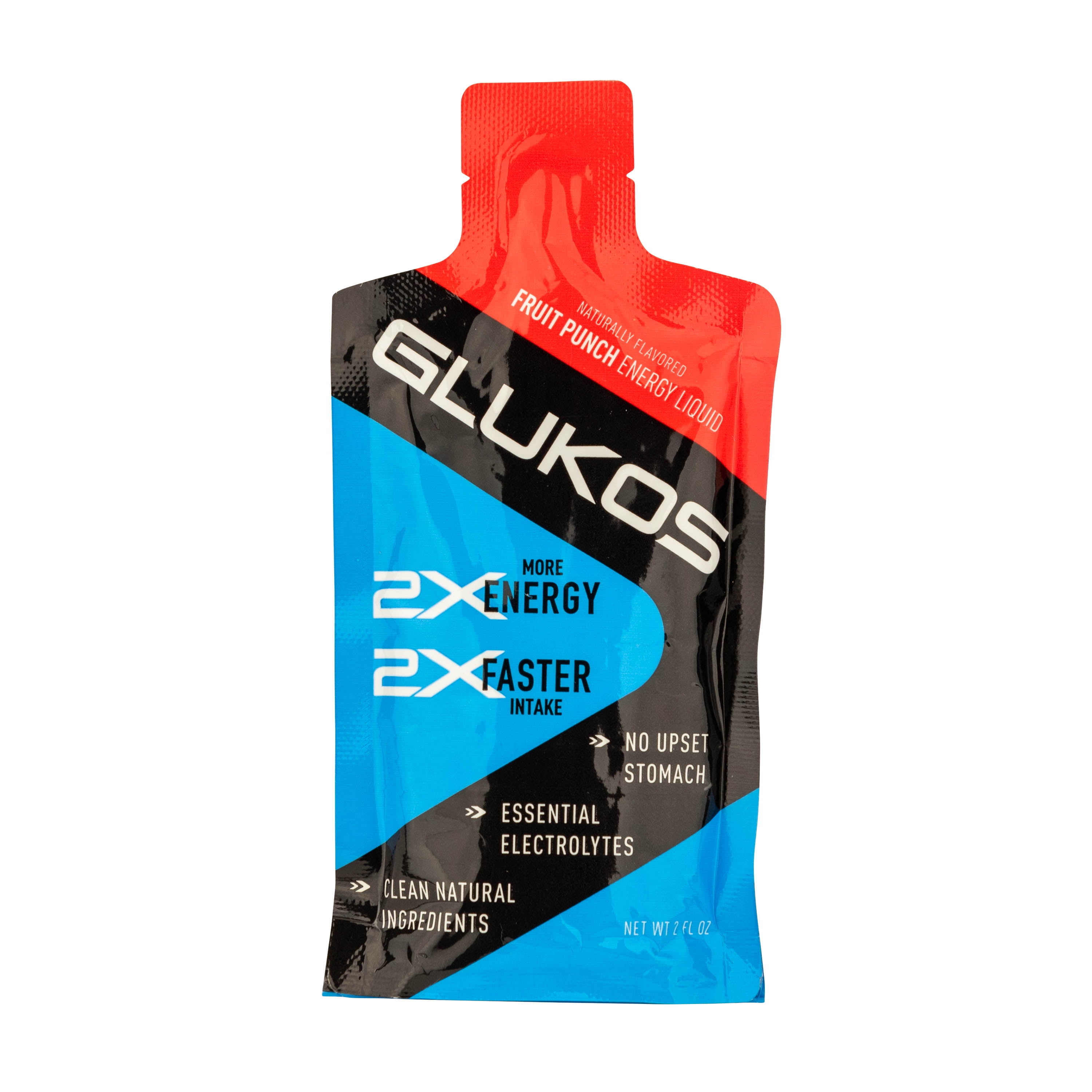 Glukos Energy Gel | Fruit Punch | 2 Ounces | Gluten-Free, Dairy-Free, Soy-Free and Vegan | For Exercise, Running and Performance | Sports Nutrition for Home & Gym