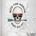 thumbnail image 1 of Retro Tapestry, Hipster Skull with Punk Sunglasses and Arrow in Mouth Dead Vibes in Retro Graphic, Fabric Wall Hanging Decor for Bedroom Living Room Dorm, 5 Sizes, Multicolor, by Ambesonne, 1 of 1