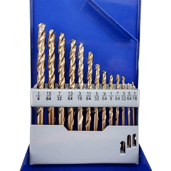 Hymnorq 13PC 1/16"-1/4" Cobalt Steel Twist Drill Bits Set for Metal