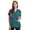 Carribean Blue Stretch Fabric, variant on Women's V-Neck Printed Scrub Top