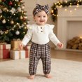 thumbnail image 4 of CAUYDY Western Baby Girl Clothes Set Long Sleeve Romper Pants Headband 3-Piece Fall Winter Outfits Christmas Gift for Newborn 0 3 6 9 12 18 Months White Sizes 12-18 Months, 4 of 9