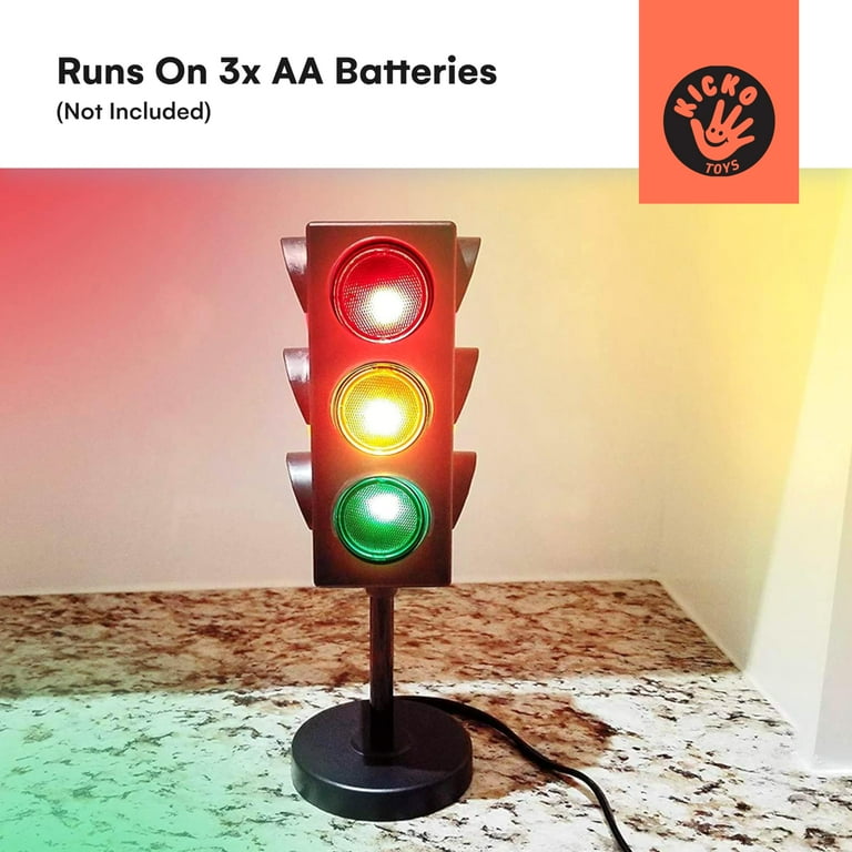 Kicko 11-Inch Traffic Lights Lamp with Base - 4-Mode Color